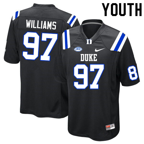 Youth #97 Wesley Williams Duke Blue Devils College Football Jerseys Sale-Black - Click Image to Close